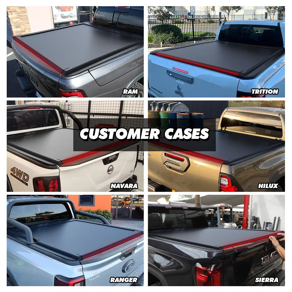 Custom Hilux Pickup Truck Electric Automatic Roller Shutter Lid Retractable Rear Tray Bed Cover Back Tonneau Cover