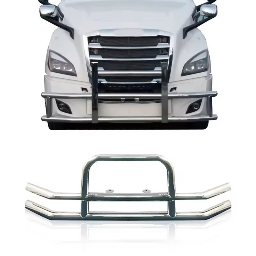 with Lisence Plate Semi Trucks Stainless Steel Front Bumper Bull Bar Deer Grille Guard for Freightliner Cascadia