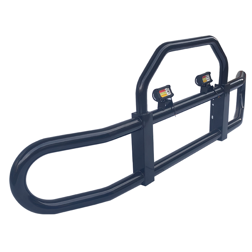 Handas Heavy Duty Truck Iron Steel Deer Guard Heavy Truck Grille Guard Front Bumper Deer Guard with Lights for Volvo Semi Truck