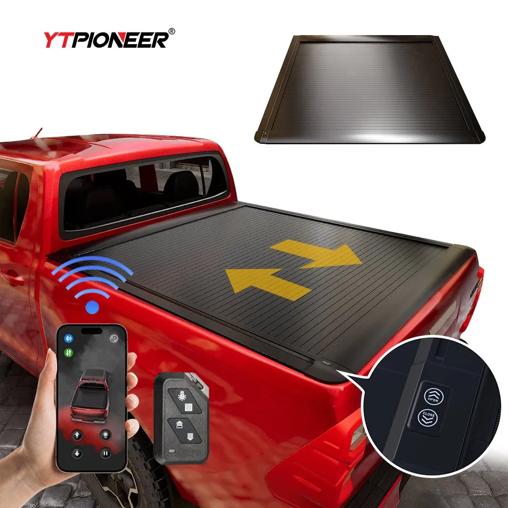 Custom Hilux Pickup Truck Electric Automatic Roller Shutter Lid Retractable Rear Tray Bed Cover Back Tonneau Cover