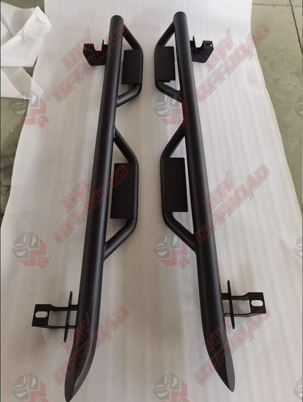 Texture Black Side Pedal Foot-Plate for Jeep Wrangler Jk 2007-2017 2018 4-Door Rock Sliders Side Step Running Boards with Dropped Steps