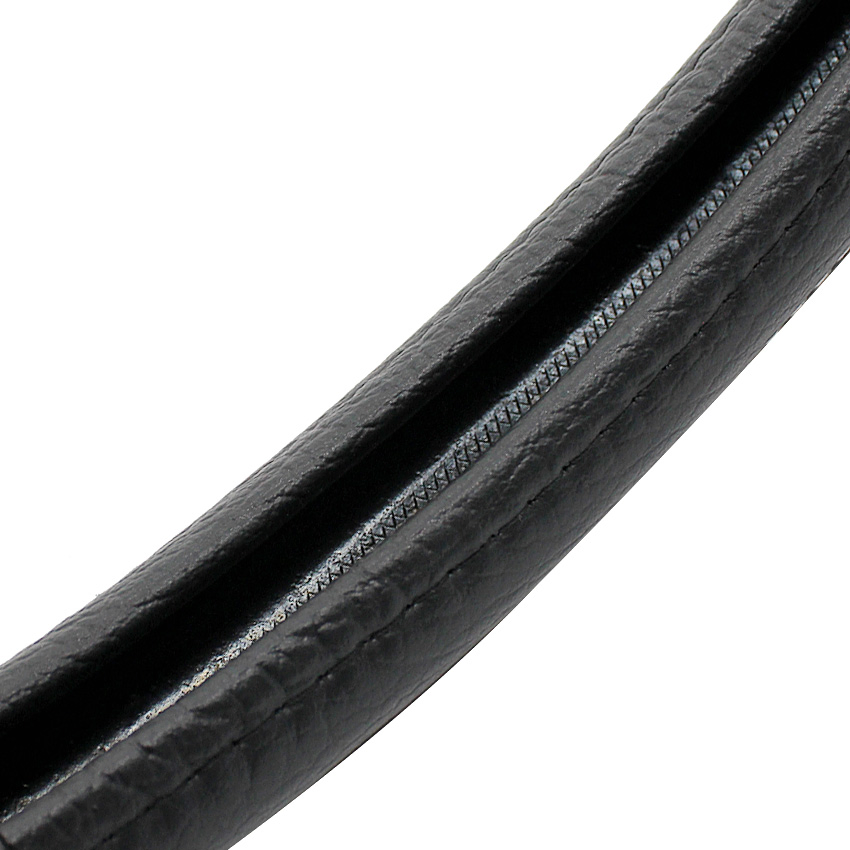 Black Car Vehicle PVC Faux Leather Anti-Slip Steering Wheel Wrap Cover