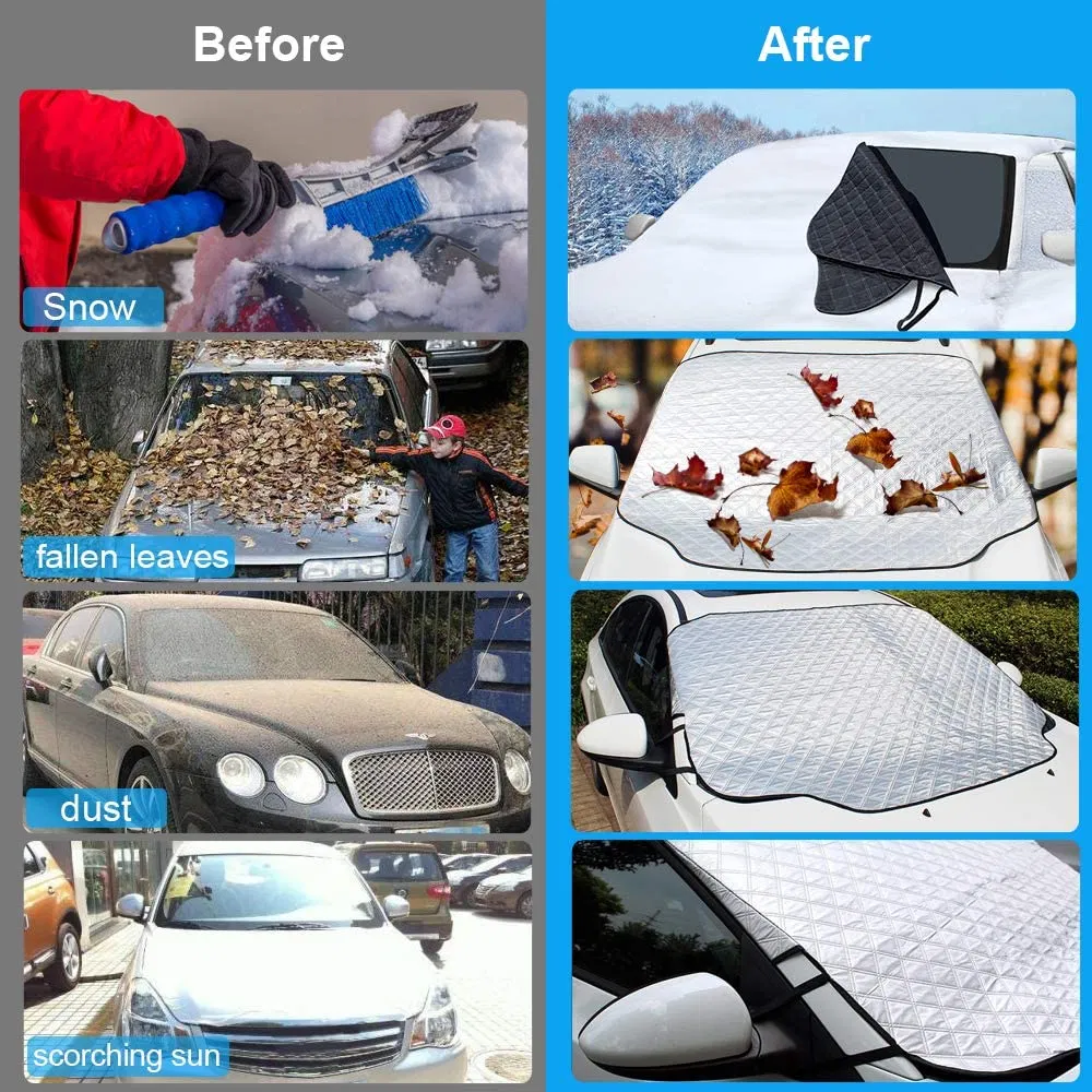 Windshield Snow Cover Ice Removal Wiper Visor Protector All Weather Winter Summer Auto Sun Shade for Cars Trucks Vans and Suvs
