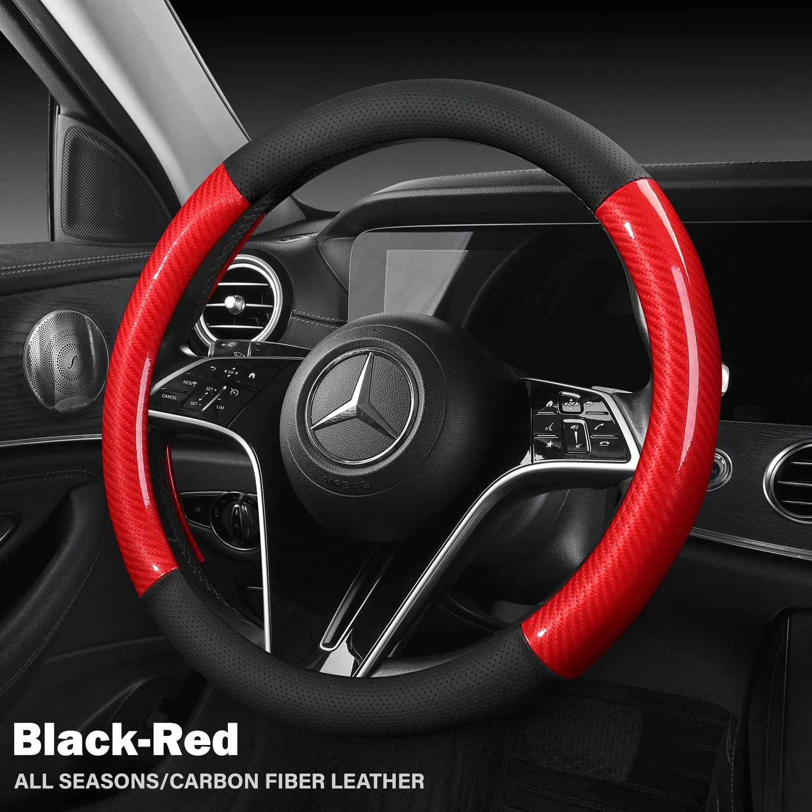 Purchase High-Quality Steering Wheel Covers, Leather Perforated Carbon Fiber Car Handlebar Covers, Suitable for All Seasons