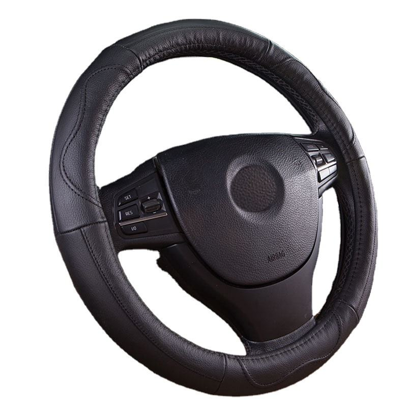 Universal Fit Sports-Style Leather Steering Wheel Cover New Car Accessories in PU Plush High Quality Fiber Leather Material