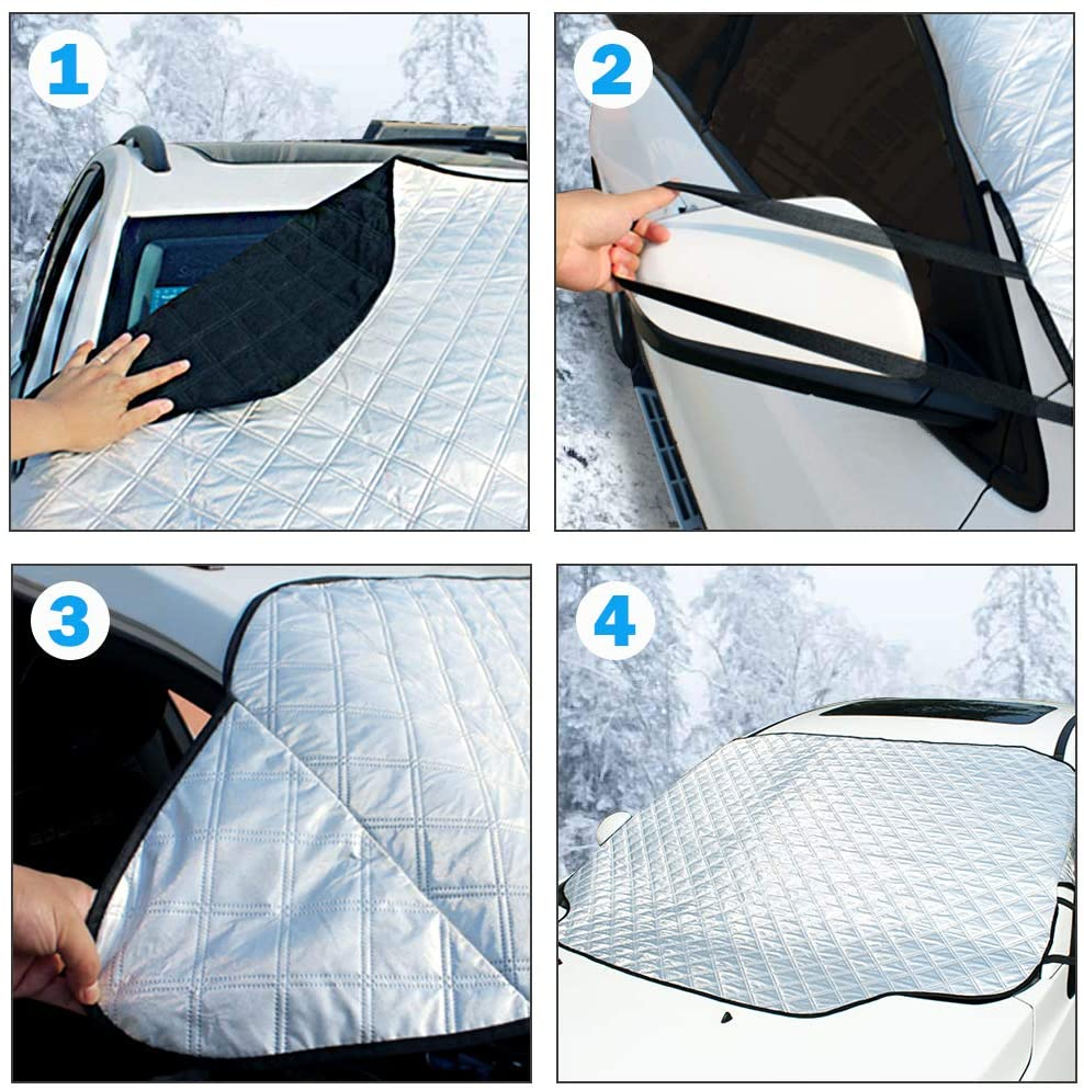 Windshield Snow Cover Ice Removal Wiper Visor Protector All Weather Winter Summer Auto Sun Shade for Cars Trucks Vans and Suvs