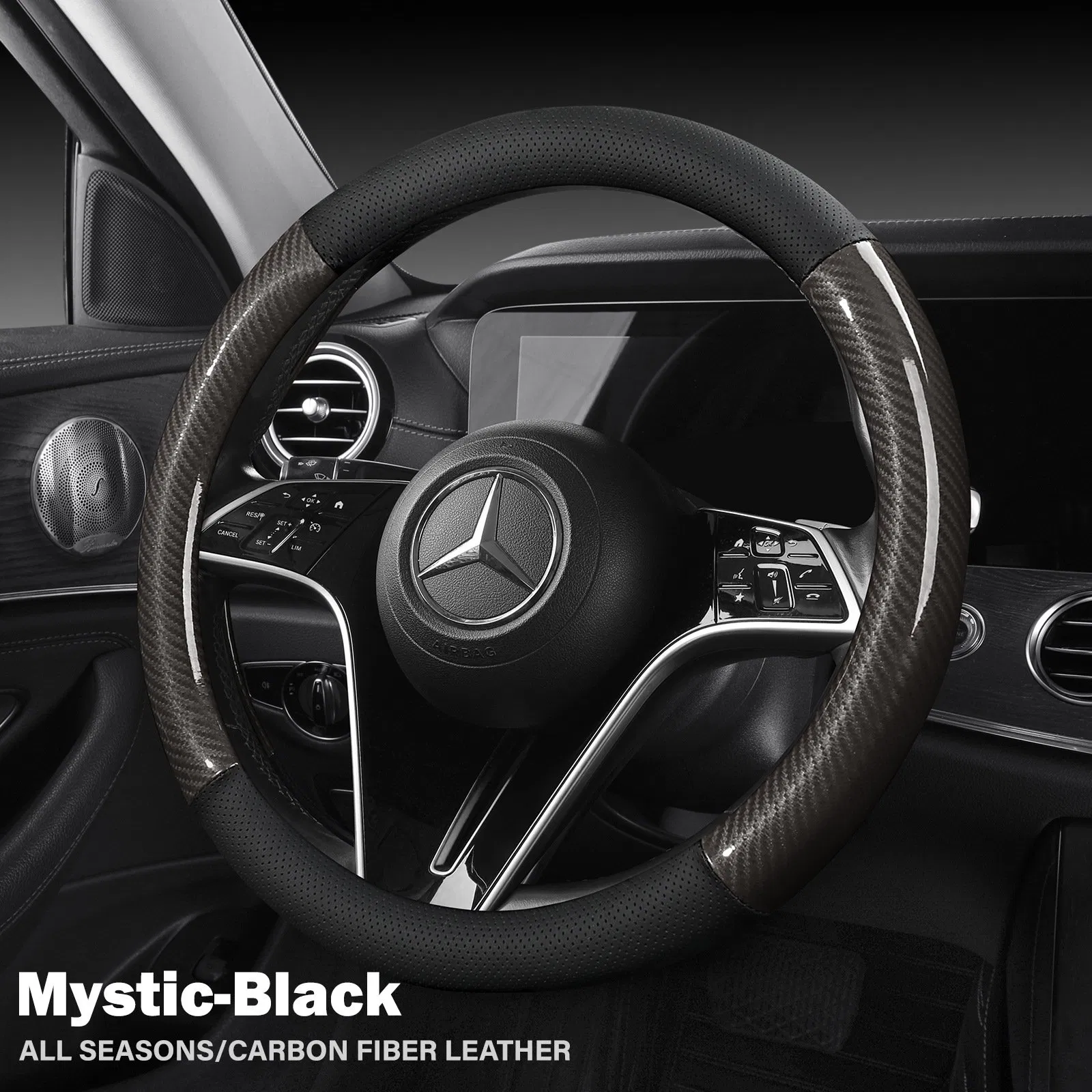 Purchase High-Quality Steering Wheel Covers, Leather Perforated Carbon Fiber Car Handlebar Covers, Suitable for All Seasons