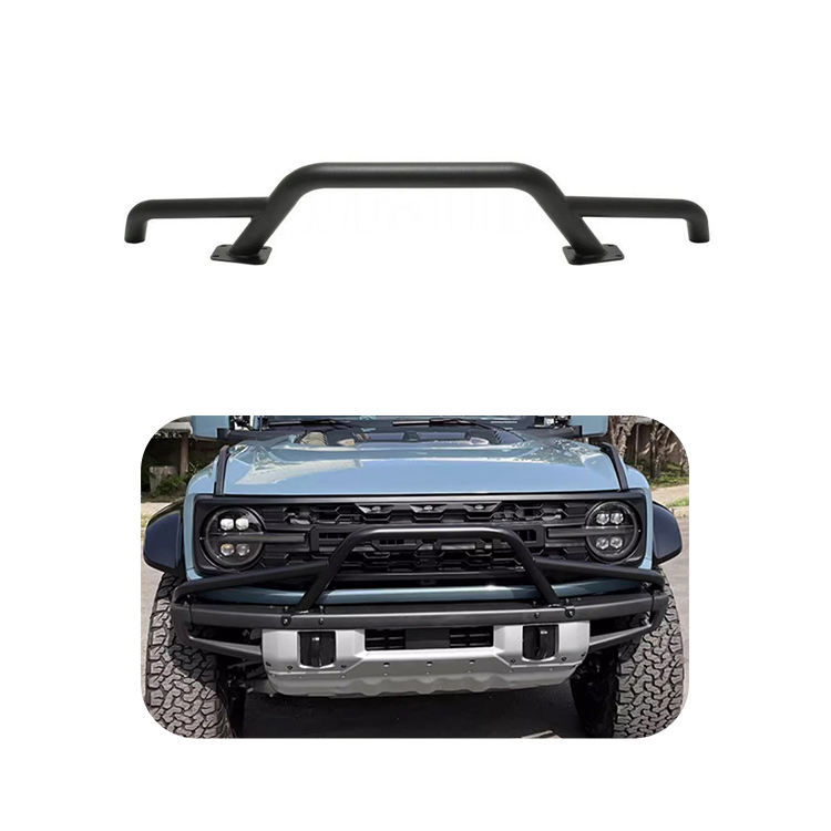 Black High Steel Front Bumper Bull U-Bar for Ford Bronco 2021+