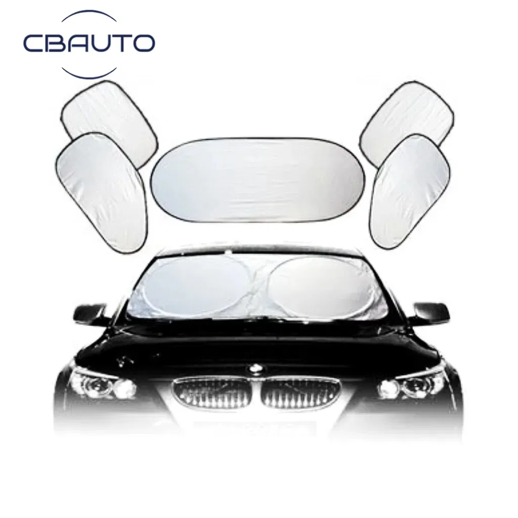 Foldable Car Window Cover Heat Insulation Sun Shield Set Silver-Coated Cloth Car Sun Shade