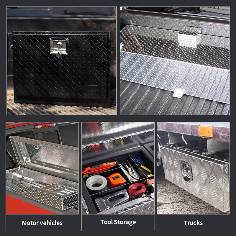 Powder Coated 24 Inch Aluminum Tool Box Diamond for Truck