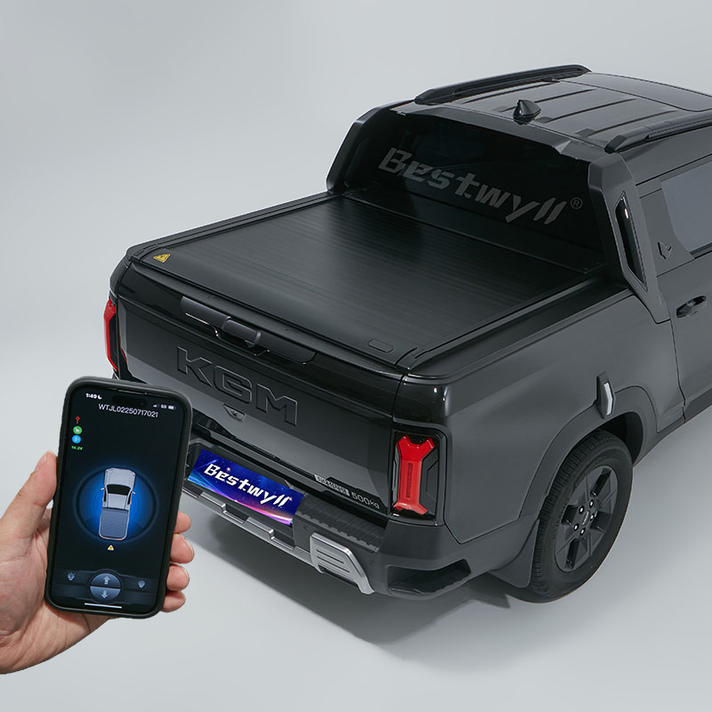 BESTWYLL Aluminum Pickup Truck Bed Cover Electric Roller Lid Automatic Retractable Tonneau Cover for Kgm Musso EV Ea-P136A