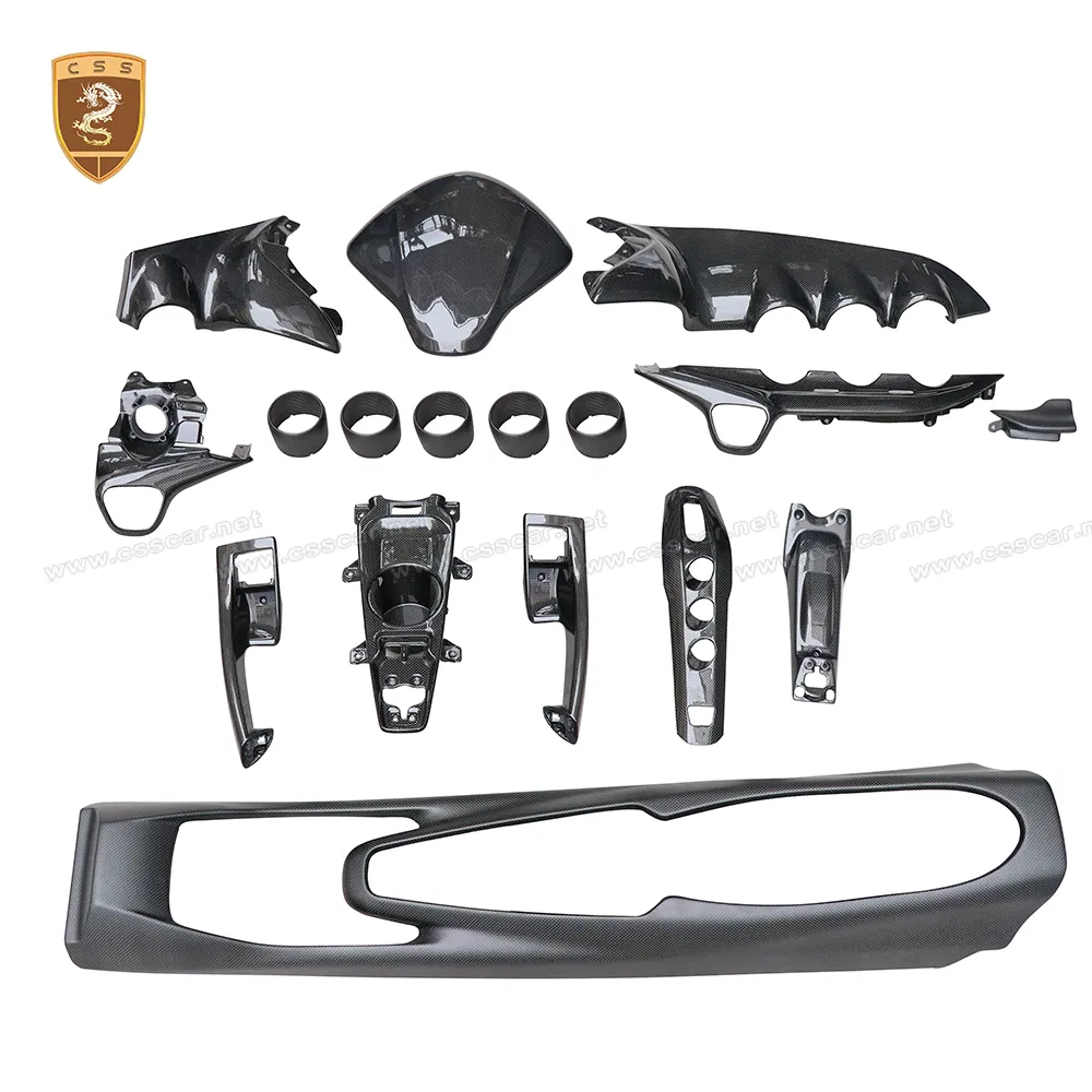 High Glossy Finish Dry Carbon Fiber LHD or Rhd AC Vent Center Gear Console Dashboard Covers OEM Interior Trims for Ferrari F12