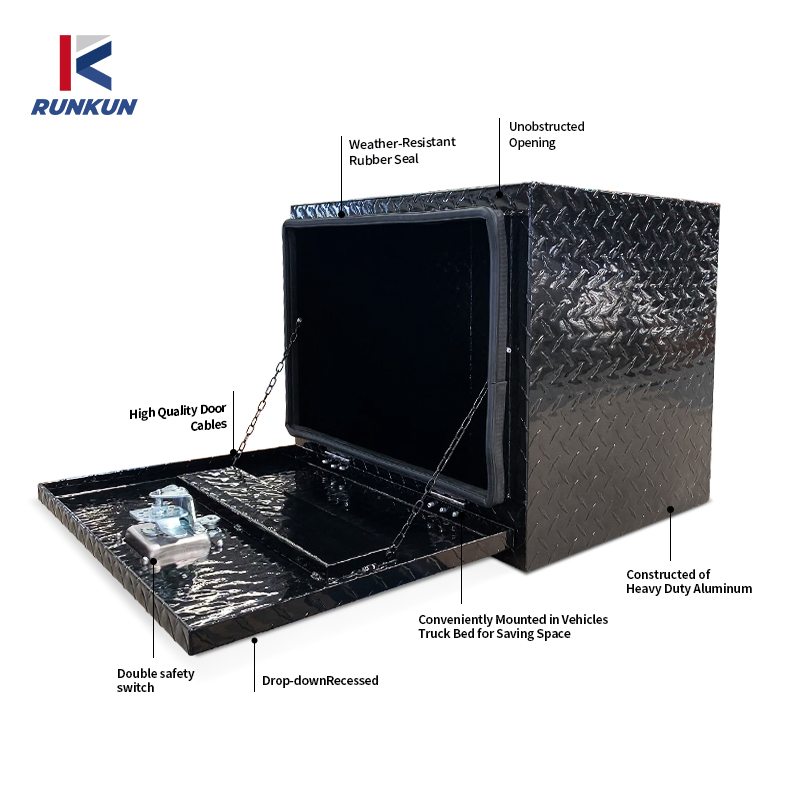 Powder Coated 24 Inch Aluminum Tool Box Diamond for Truck