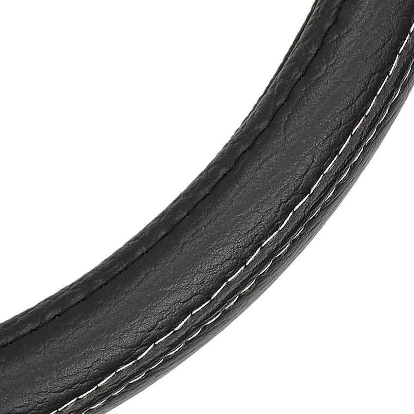 Black Car Vehicle PVC Faux Leather Anti-Slip Steering Wheel Wrap Cover