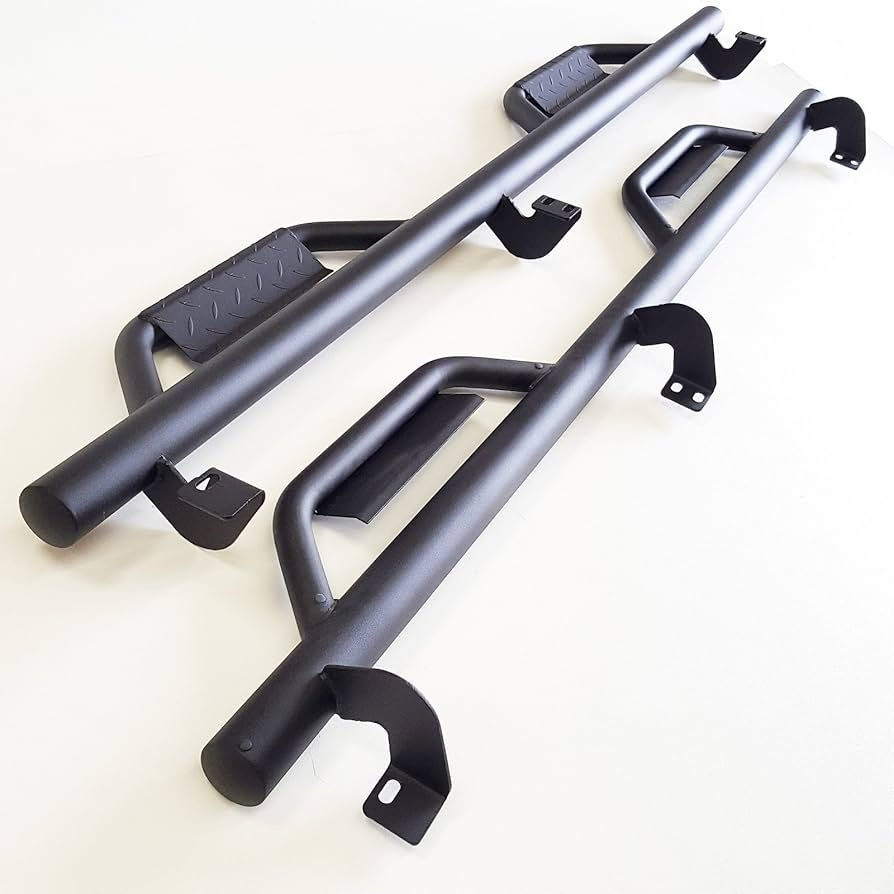 Texture Black Side Pedal Foot-Plate for Jeep Wrangler Jk 2007-2017 2018 4-Door Rock Sliders Side Step Running Boards with Dropped Steps