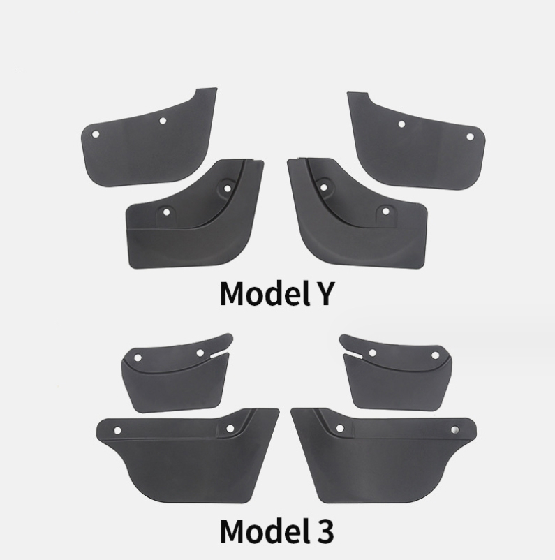 New 2022 Fender Flares for Tesla Model Y Hidden Protector Mudguards Sticker Car Fender Flares Universal Black 4 PCS Sets