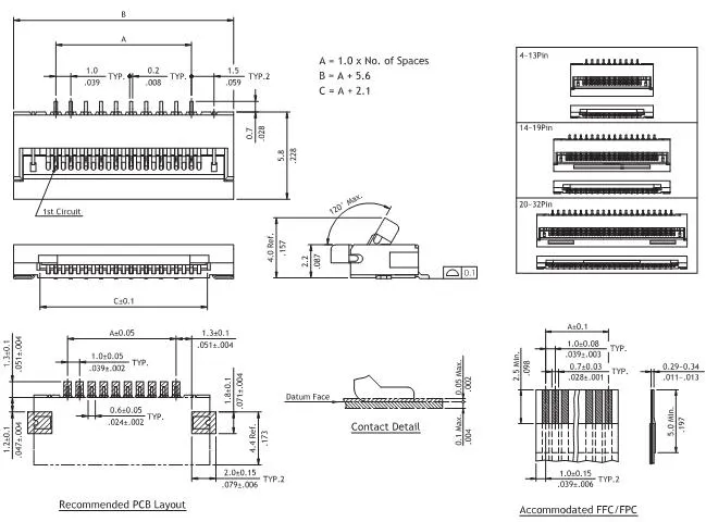 Conector Personalizado, FPC, FFC, Producir una Línea Completa de Circuitos Impresos Planos