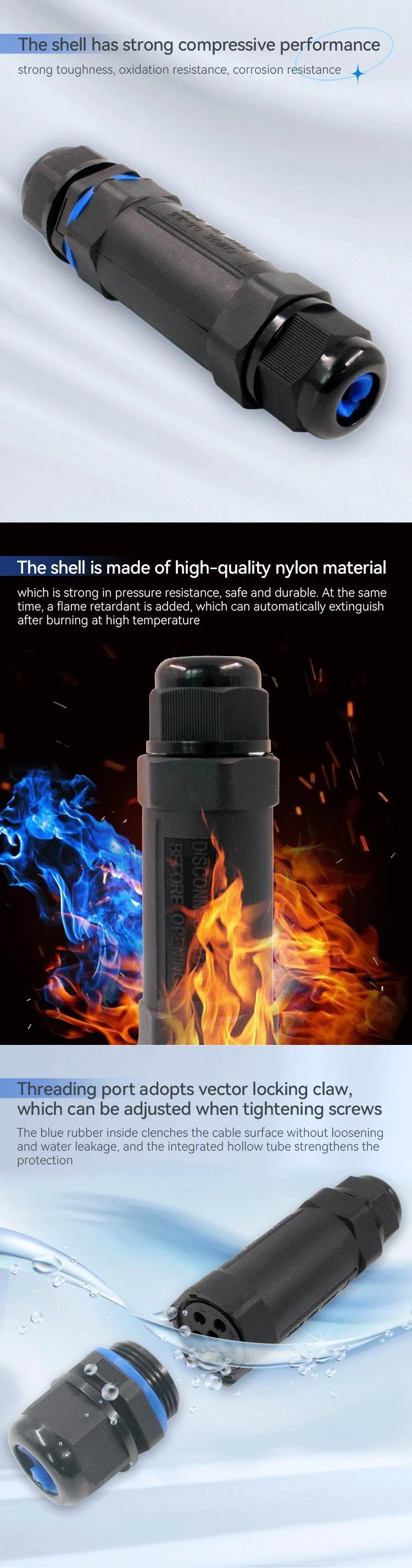 Dimensiones y Parámetros Conector Impermeable H630
