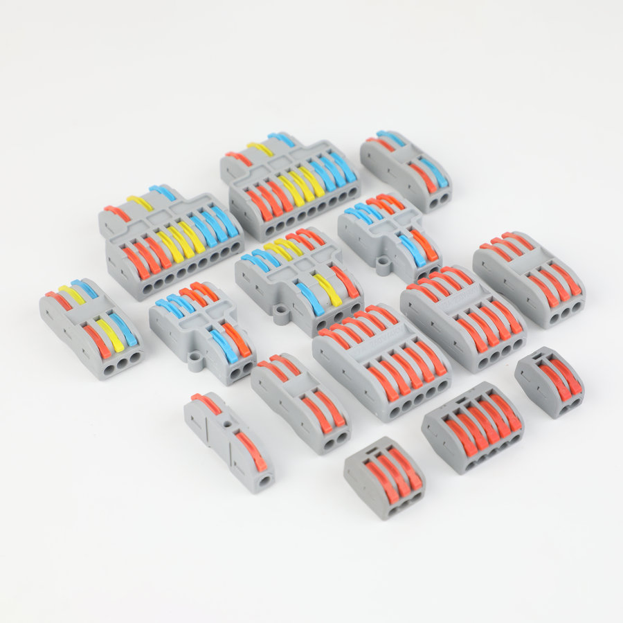 Conector de cable compacto de empuje personalizado al por mayor con voltaje nominal 450V para sistema de iluminación