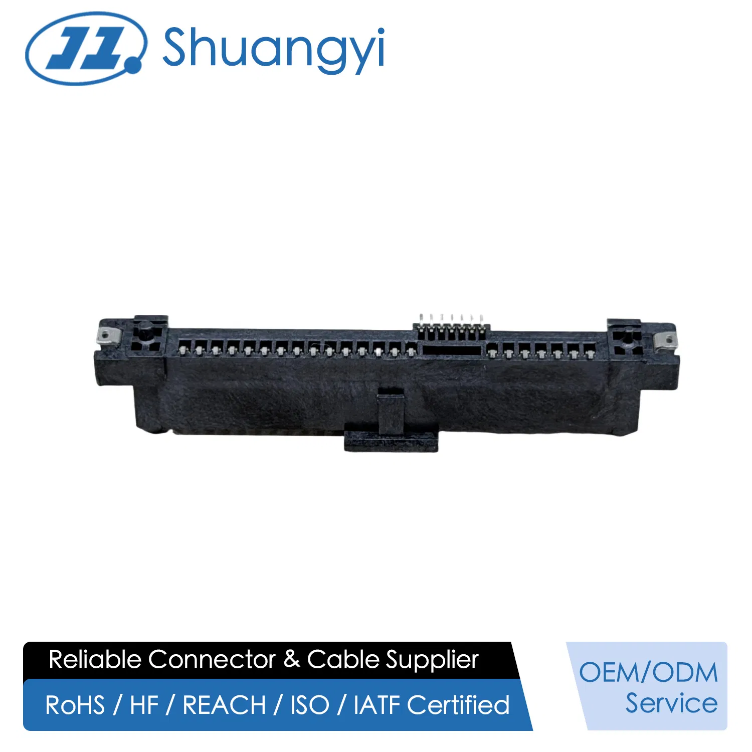 Sas 29pin Conector PCB Femenino SMT 1.27mm Paso, 30u" Conector de Terminal de Señal Electrónica de Oro para Servidor, Potencia Automotriz y Transmisión de Cable Personalizado