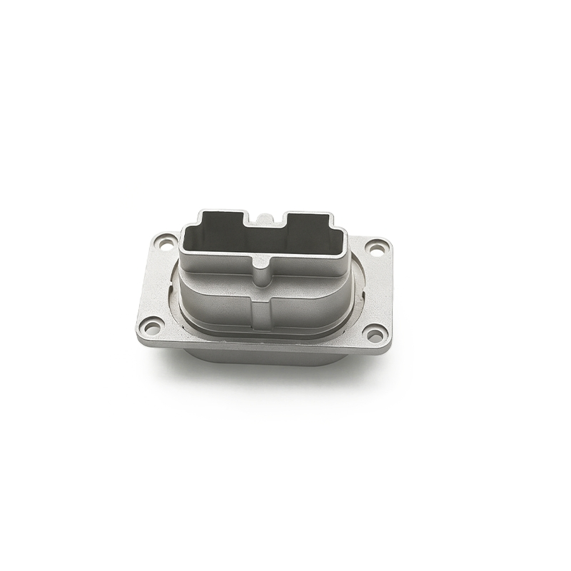 Conector de alojamiento de fundición de aluminio robusto de alta resistencia con brida, base de montaje en panel de precisión, OEM