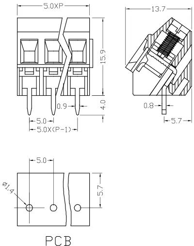 Conectores de bloque terminal aislados para automóviles Xy103