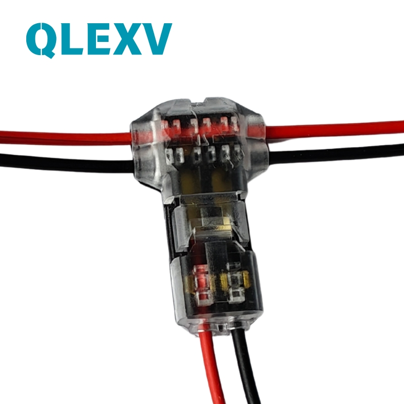 3 Conector rápido de alambre sin soldadura en forma de T pequeño, conector eléctrico de alambre a alambre, enchufe compacto para cableado rápido, divisor para iluminación LED de bajo voltaje