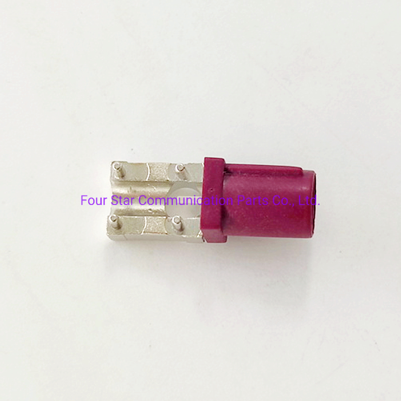 Conector macho Fakra de ángulo recto, impermeable y coaxial RF para montaje en PCB con carcasa