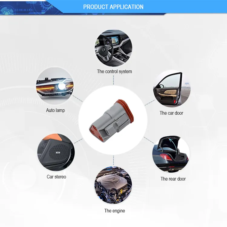 Conector de enchufe de alta calidad Deutsch Dt Dt04 Dt06 2 3 4 6 8 12 terminal eléctrico de cable de arnés de alambre a prueba de agua para automóvil, conector automotriz macho y hembra