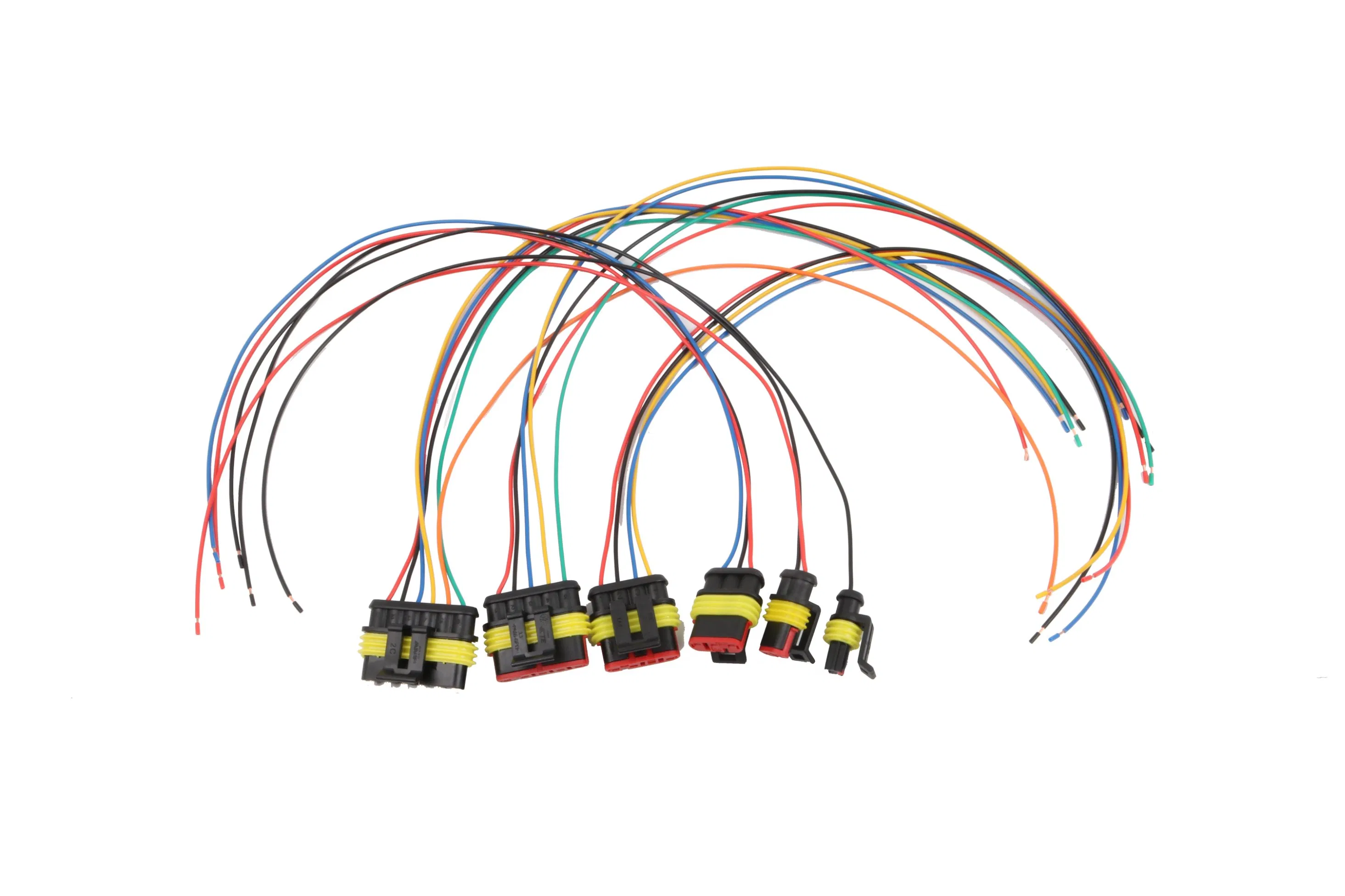 Soporte de cableado personalizado automotriz industrial con conector macho hembra 1/2/3/4/5/6pin sello impermeable IP67