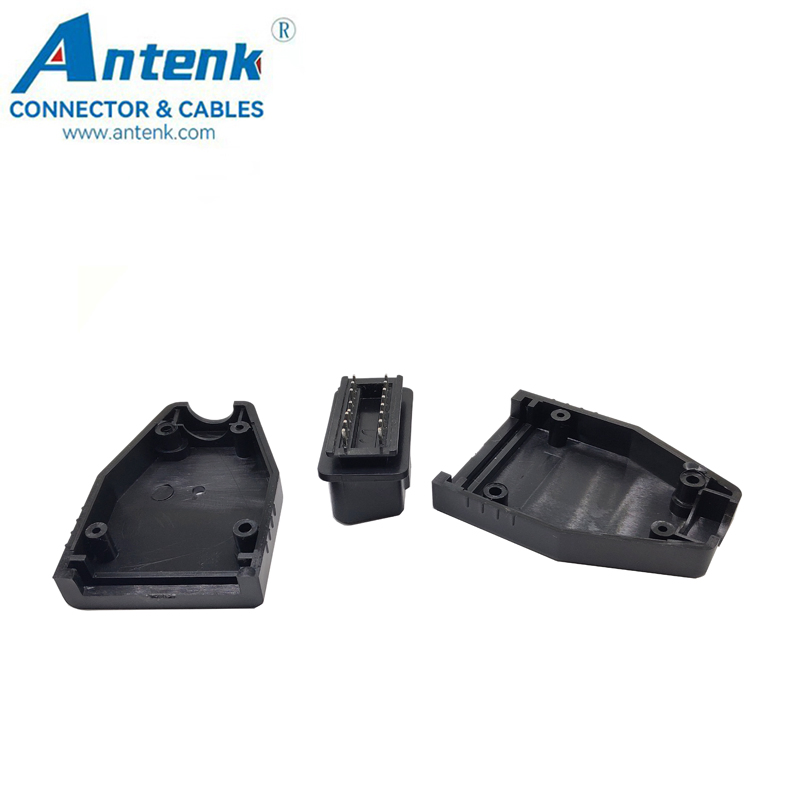 Conector Automotriz Masculino OBD 16p para PCB con Cubierta de Plástico