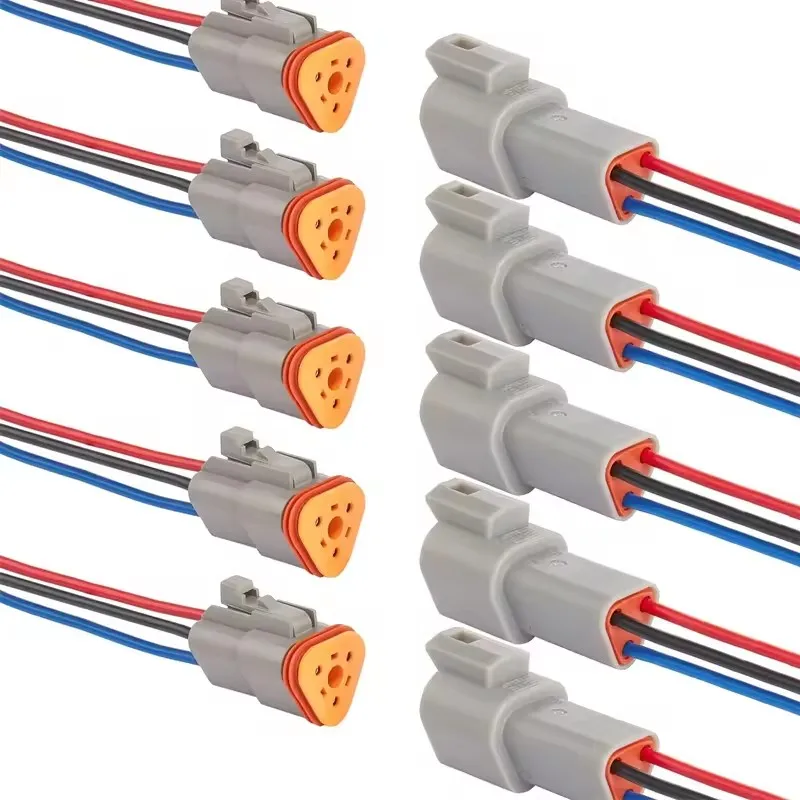 Ensamblaje de arneses eléctricos automotrices personalizados Deutsch 3p conector 3 cable 16AWG