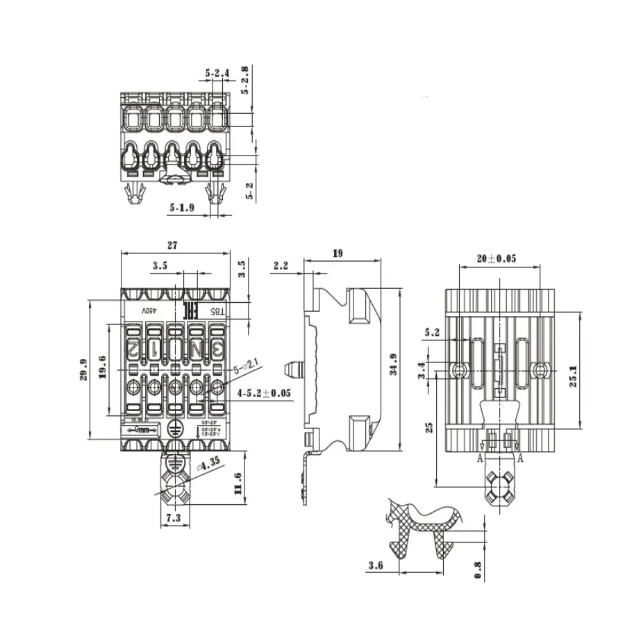 Conector de luminaria sin tornillos 5