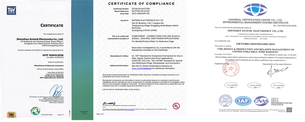 Certificación de producción de conectores