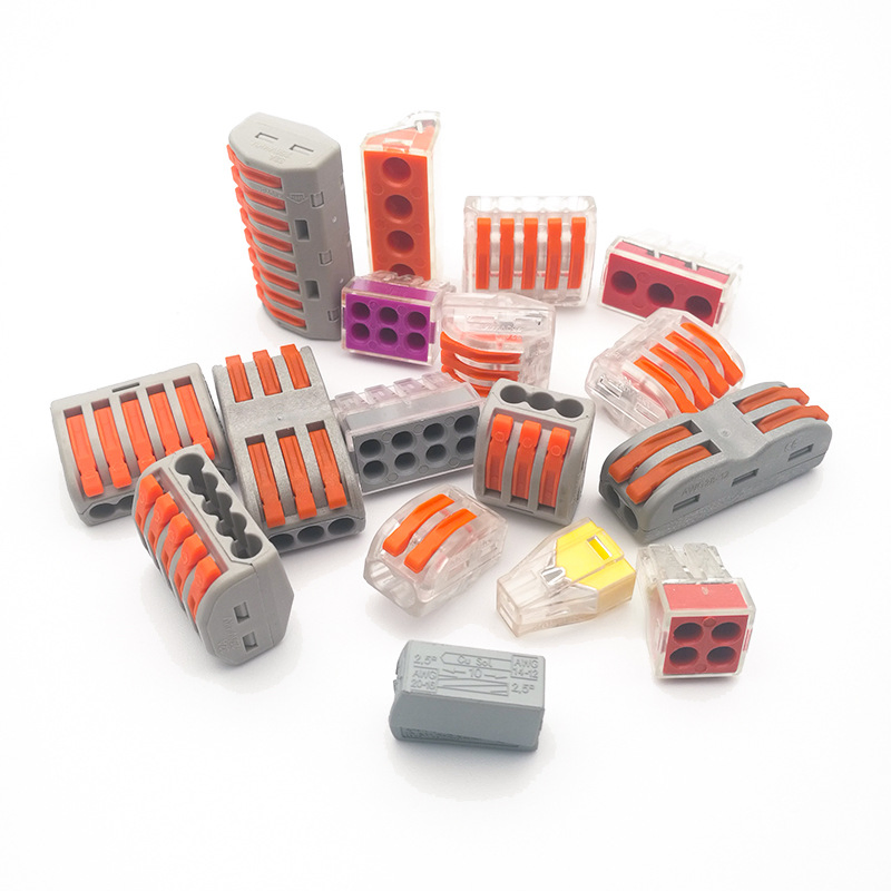 Sn222-412 2pin Nylon66 Conector de cable de iluminación de resorte de acero para el cuerpo