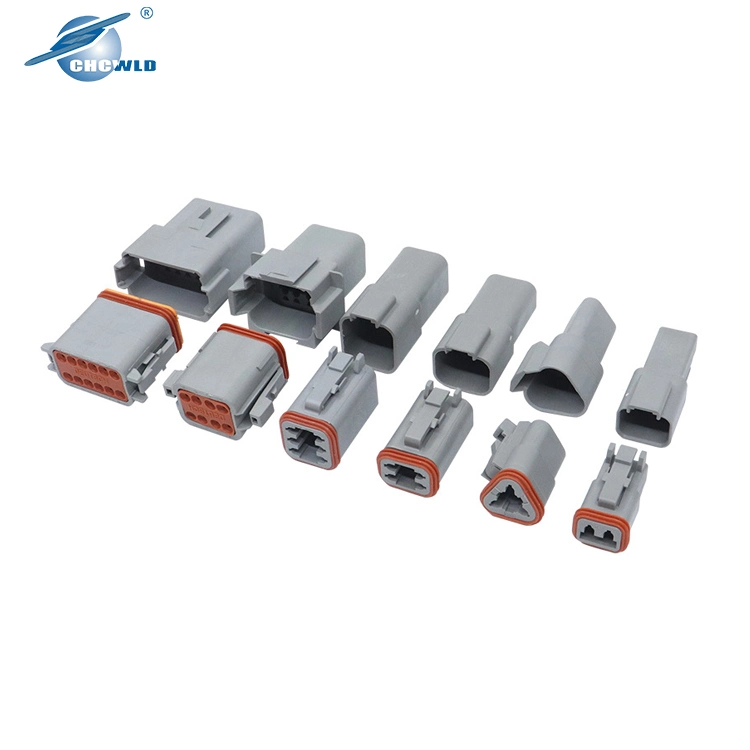 Conector de enchufe de alta calidad Deutsch Dt Dt04 Dt06 2 3 4 6 8 12 terminal eléctrico de cable de arnés de alambre a prueba de agua para automóvil, conector automotriz macho y hembra