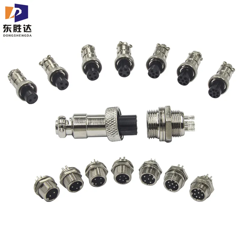 M12 M16 Aviación Automotriz 3-8 Conector de Cable de Enchufe Macho Hembra de Metal