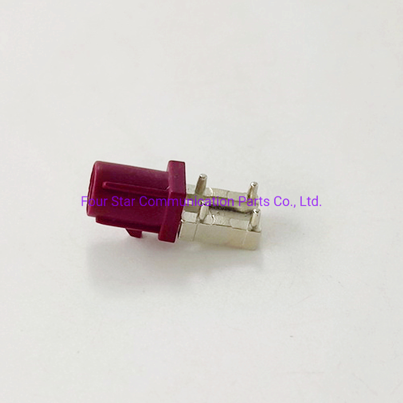 Conector macho Fakra de ángulo recto, impermeable y coaxial RF para montaje en PCB con carcasa