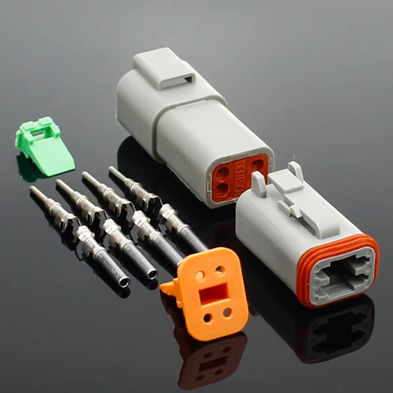2 Conector Automotriz Femenino Eléctrico Sellado Gris de la Serie Dtm Pin Deutsch