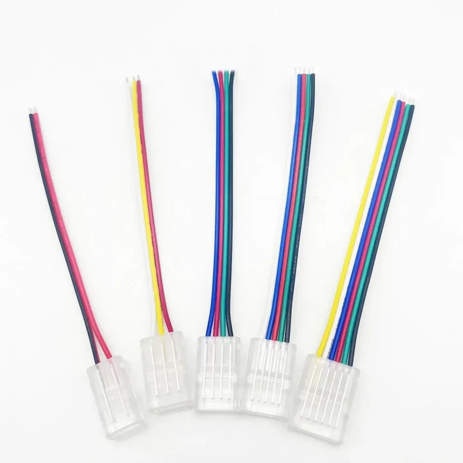 2-Pin Conector de tira LED SMD COB a cable 10cm Conector con cable pre-soldado para 8mm 10mm tiras de un solo color, cable de conexión rápida sin soldadura para iluminación bajo gabinete