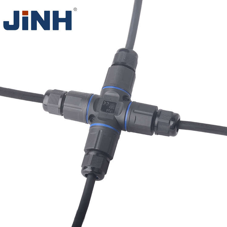 Cable de alimentación para iluminación exterior a prueba de agua 4 vías 2 conector de baja tensión