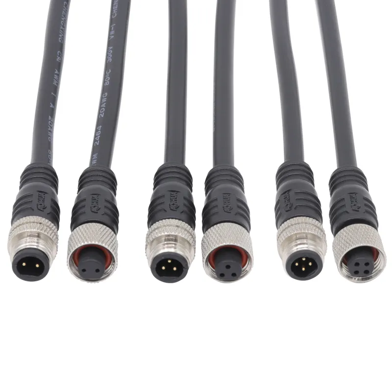 Cable de goma Pin IP65 Conector metálico macho hembra a prueba de agua M8 Sensor