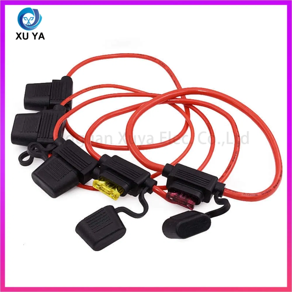 10 Soporte de Fusible Inline - Relé de Fusible Pigtail Impermeable con 2 Paquete 30AMP y 40AMP Fusibles de Cuchilla Cableado de Caja de Fusibles de Longitud Personalizada Automotriz Coche Cabl