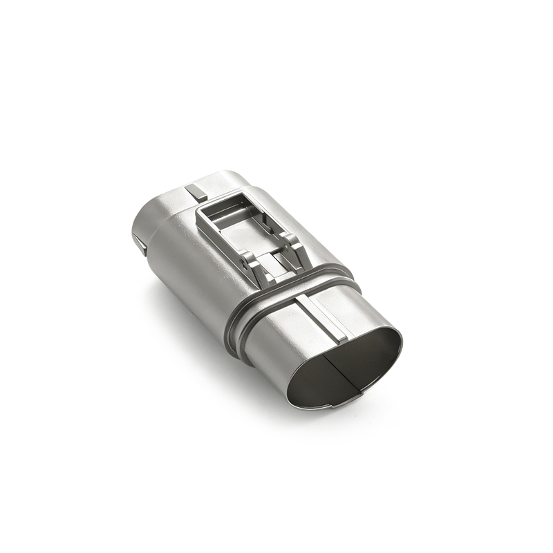 Conector eléctrico ovalado de aleación de zinc de precisión con doble puerto y mecanismo de bloqueo integrado para cableado industrial