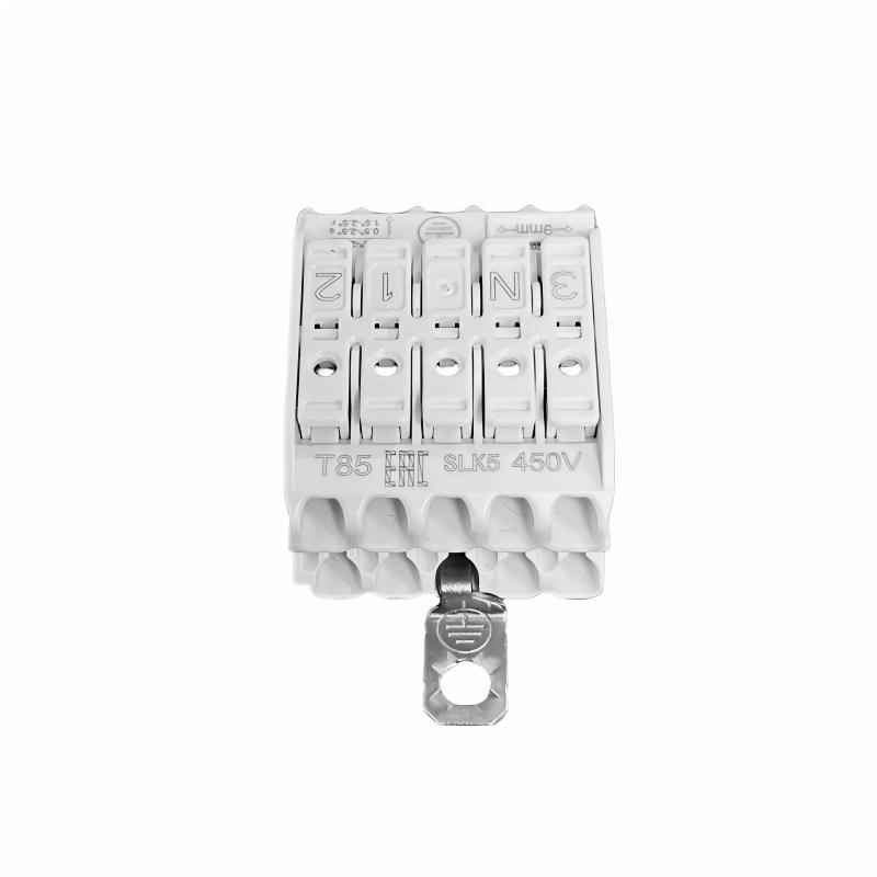 Conector de luminaria sin tornillos Conector de iluminación Conector de lámpara 5 Polos Conector de cable Conector sin tornillos Color blanco 5 Terminal de pin