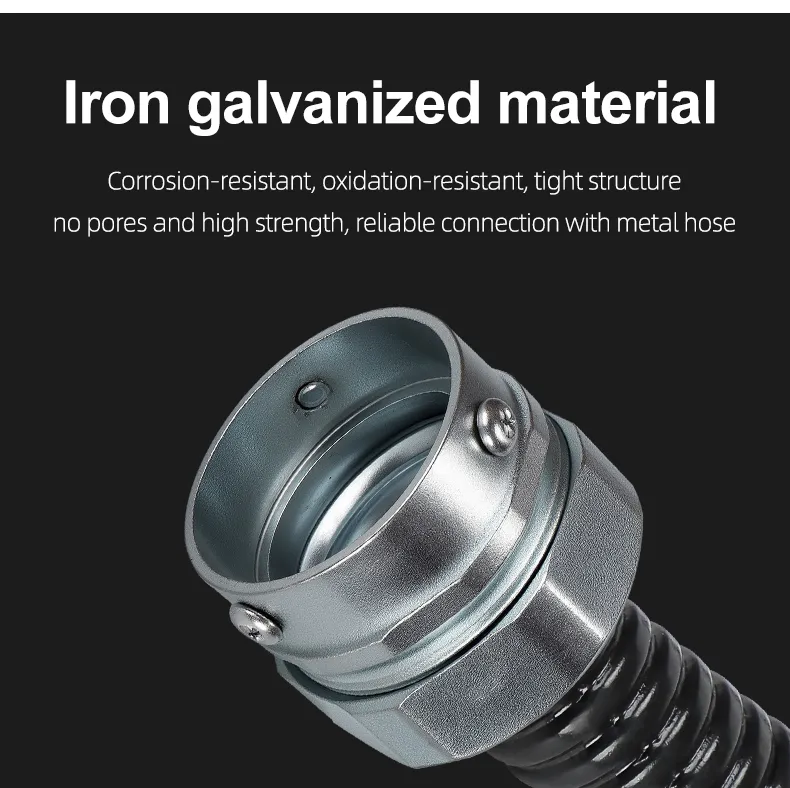 Conector de manguera de metal para equipos eléctricos y motores