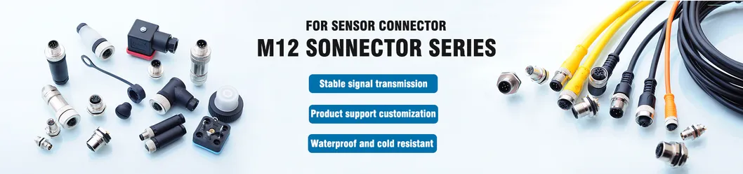Línea de Conexión de Sensor M12 Conector de Aviación 5-Pin Conector a Tope Macho Hembra Impermeable