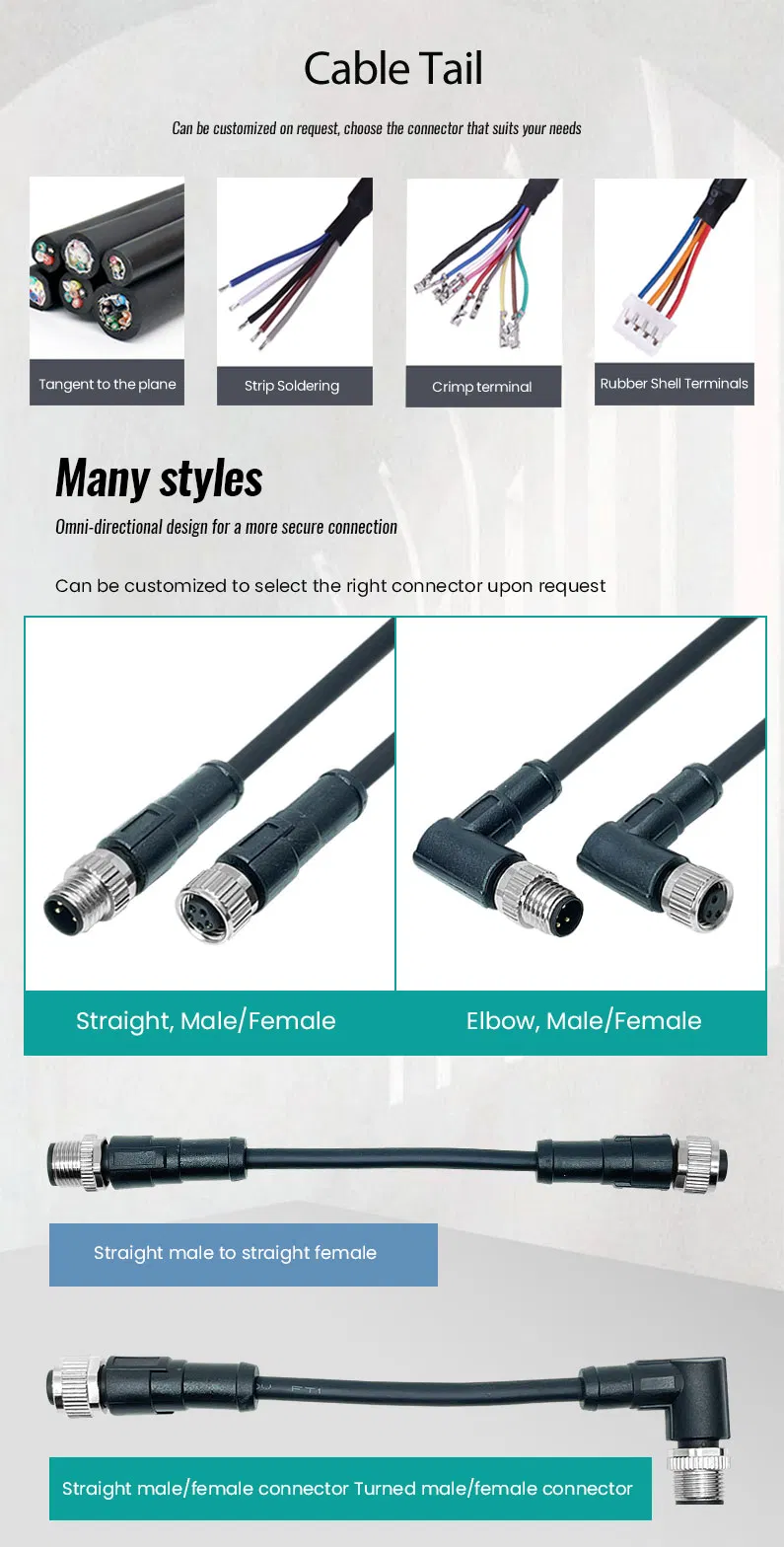 M8 6pin Moldeo Masculino IP67 Conector de Cable Sensor Circular