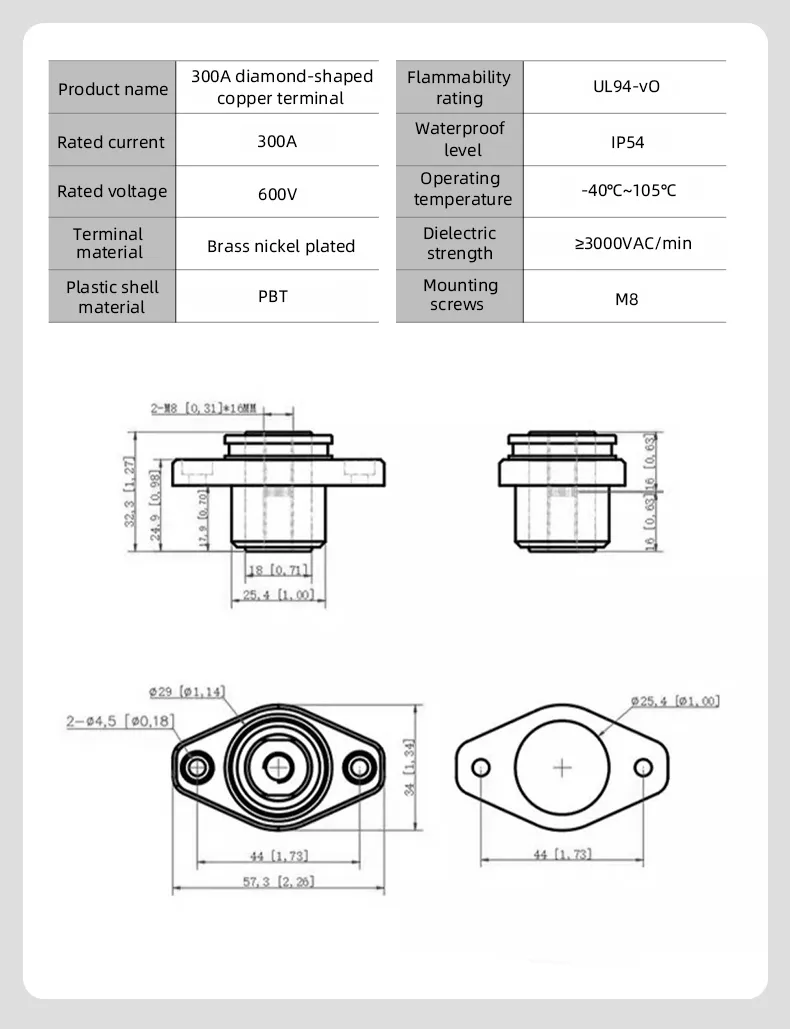 Conector de Batería Todo Carcasa Retardante de Llama