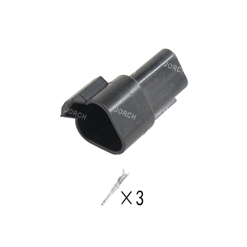 3 Conector eléctrico Deutsch Dt serie hembra y macho negro a prueba de agua para automóviles Dt06-3s Dt04-3p